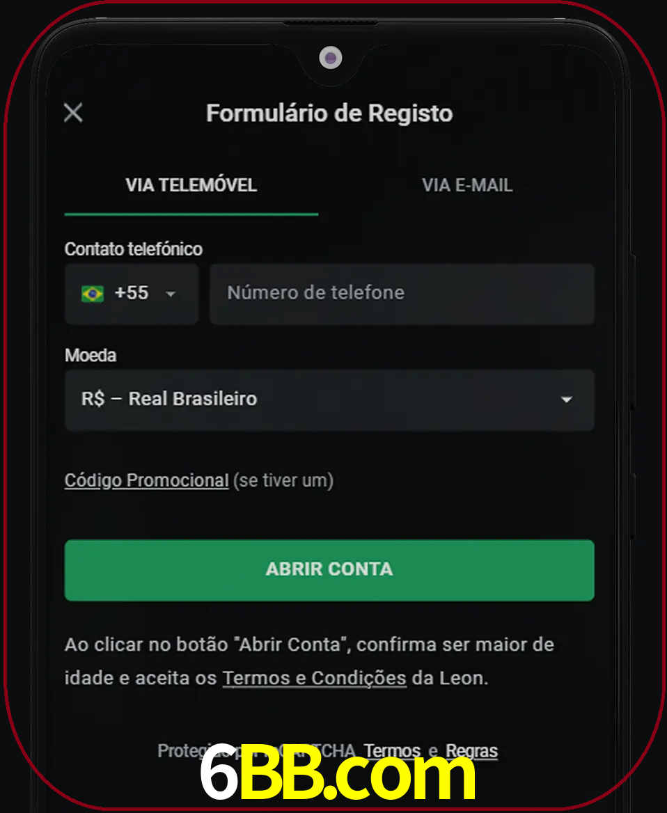 Abra o aplicativo e inicie o processo de registro.