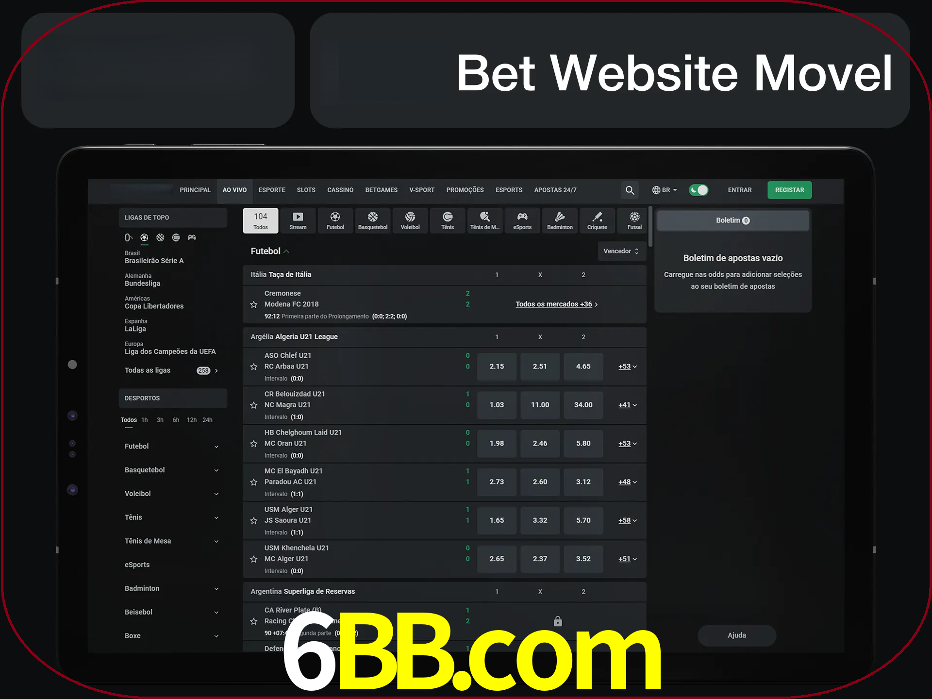 Use nosso website em qualquer dispositivo.